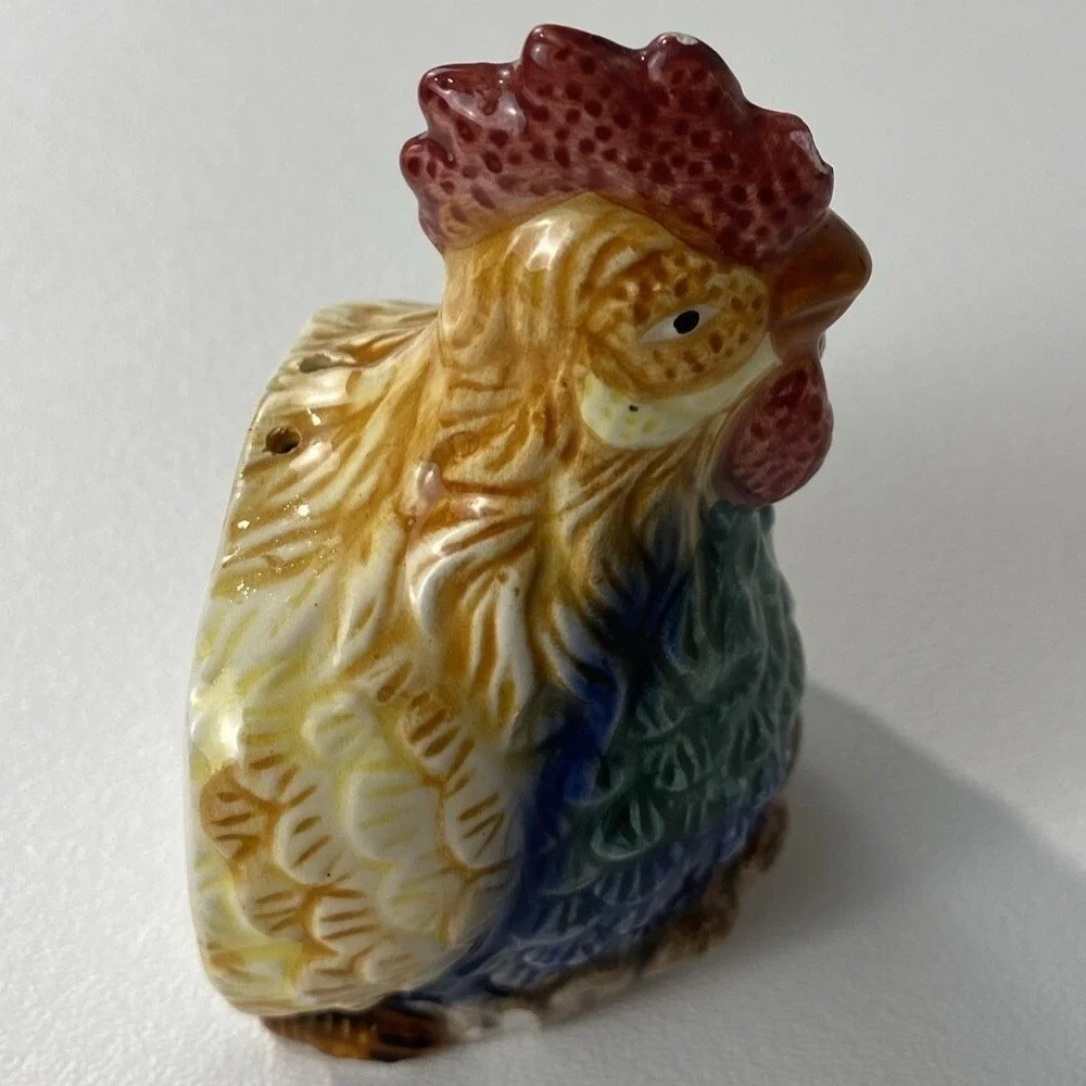 Rooster Salt‎ and Pepper Shaker Set Multicolor Ceramic Farmhouse Kitchen Decor